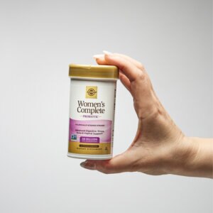 Closeup of Solgar Women's Complete Probiotic Bottle