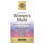 A box of Solgar One Daily Women's Multi supplement capsules on a white background.