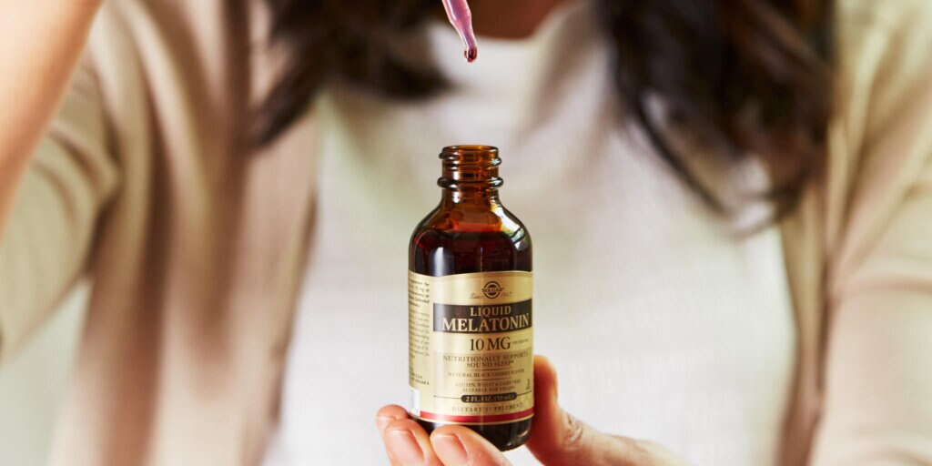 Solgar® Liquid Melatonin in black cherry flavor