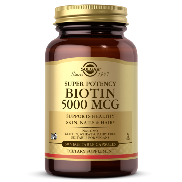 Biotin 5000 mcg Vegetable Capsules - Beauty - Solgar