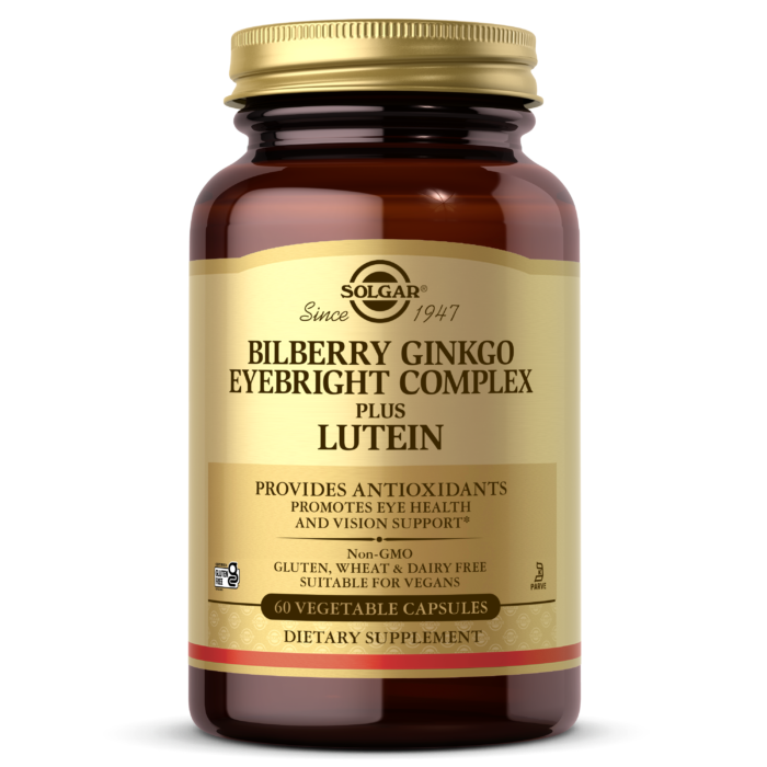 Bilberry Ginkgo Eyebright Complex Plus Lutein Vegetable Capsules