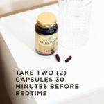 A woman lays face-up in bed, sleeping. Next to her, on her nightstand, is a bottle of Solgar's Full Spectrum Curcumin Sleep Ease Licaps™. Text reads "fall asleep faster, stay asleep longer"