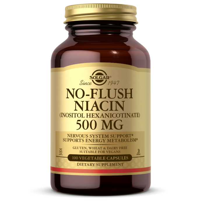 No-Flush Niacin 500 mg Vegetable Capsules (Vitamin B3) (Inositol Hexanicotinate)