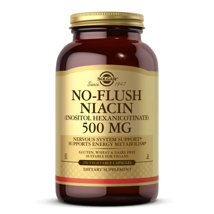 No-Flush Niacin 500 mg Vegetable Capsules (Vitamin B3) (Inositol Hexanicotinate)