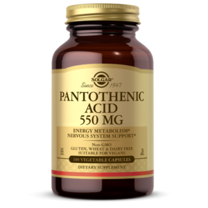 Pantothenic Acid 550 mg Vegetable Capsules