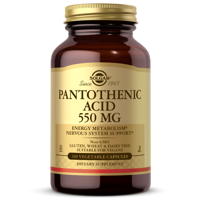 Pantothenic Acid 550 mg Vegetable Capsules