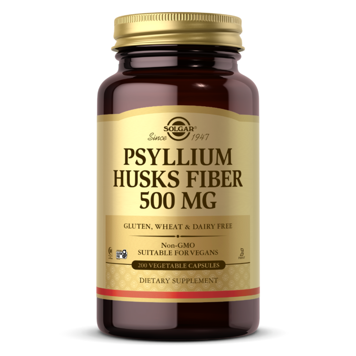 Psyllium Husks Fiber 500 mg Vegetable Capsules