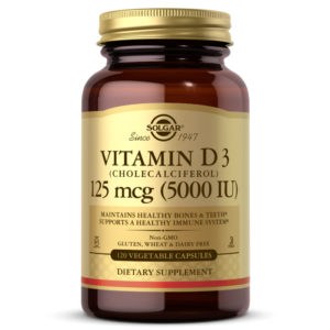 Vitamin D3 (Cholecalciferol) 125 mcg (5,000 IU) Vegetable Capsules