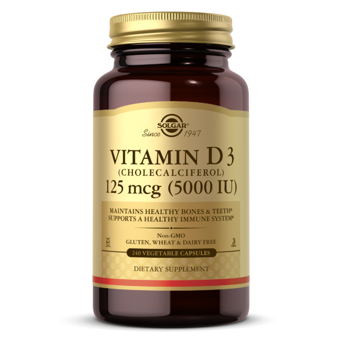 Vitamin D3 (Cholecalciferol) 125 mcg (5,000 IU) Vegetable Capsules