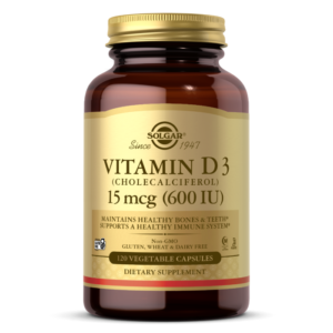 Vitamin D3 (Cholecalciferol) 15 mcg (600 IU) Vegetable Capsules