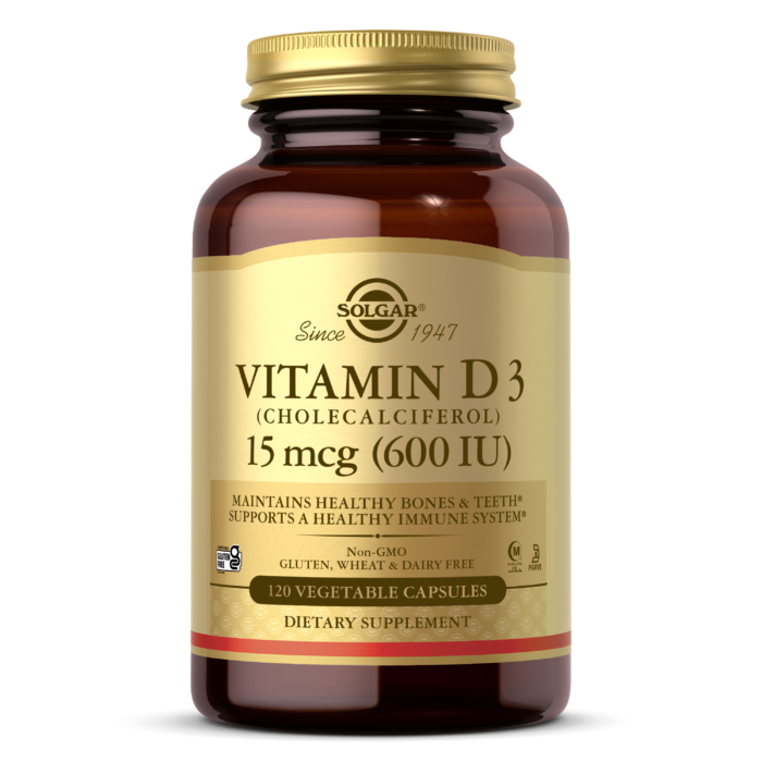 Vitamin D3 (Cholecalciferol) 15 mcg (600 IU) Vegetable Capsules