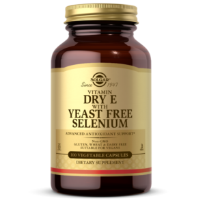 Dry Vitamin E with Yeast-Free Selenium Vegetable Capsules