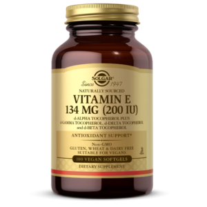 Vitamin E 134 MG (200 IU) Vegan Softgels (d-Alpha Tocopherol & Mixed Tocopherols)