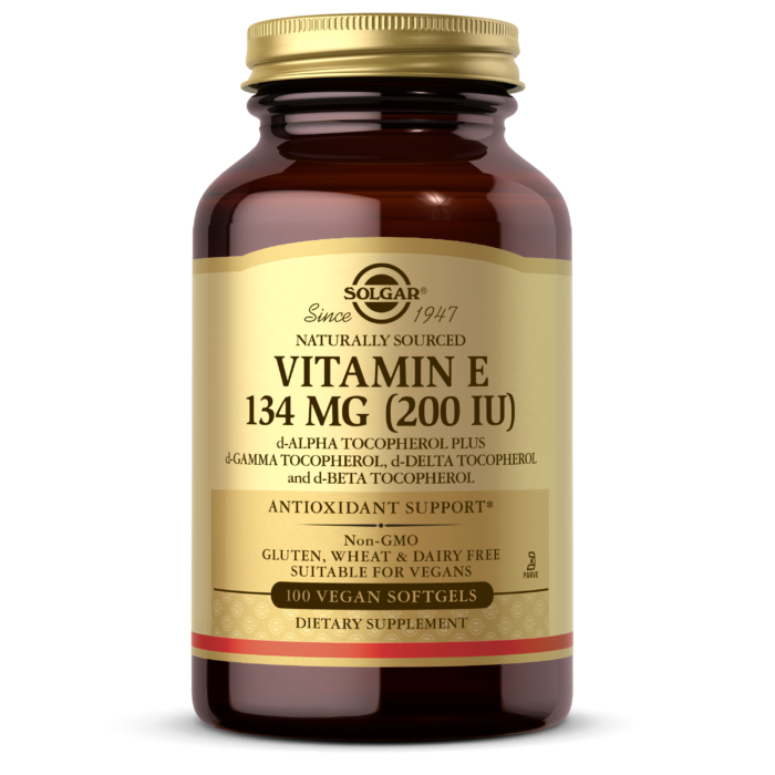 Vitamin E 134 MG (200 IU) Vegan Softgels (d-Alpha Tocopherol & Mixed Tocopherols)