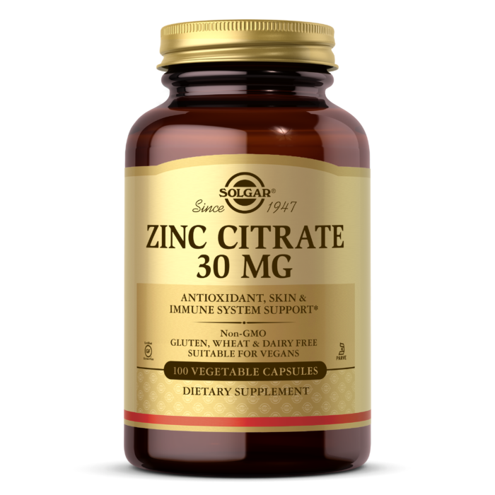 Zinc Citrate 30 mg Vegetable Capsules
