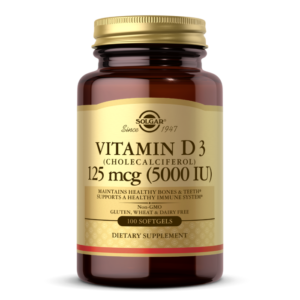 Vitamin D3 (Cholecalciferol) 125 mcg (5,000 IU) Softgels