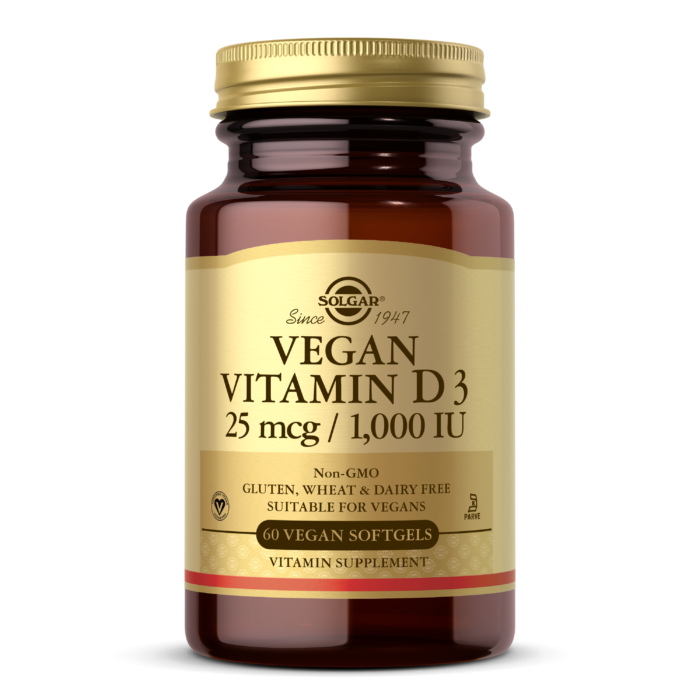 Vegan
  Vitamin D3 25 mcg (1000 IU)