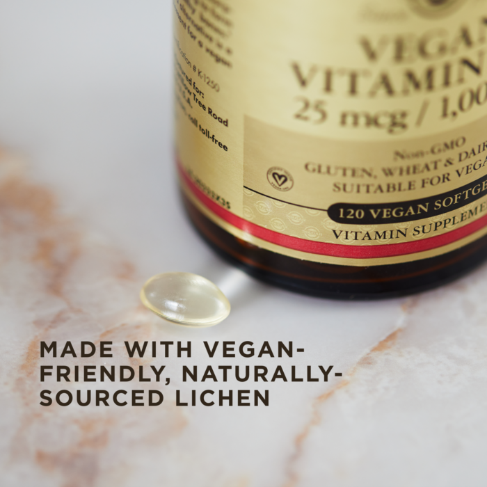 Vegan
  Vitamin D3 25 mcg (1000 IU)