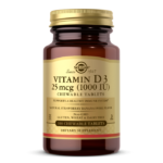 Vitamin D3 (Cholecalciferol) 25 mcg (1000 IU) Chewable Tablets – Natural Strawberry Banana Swirl Flavor